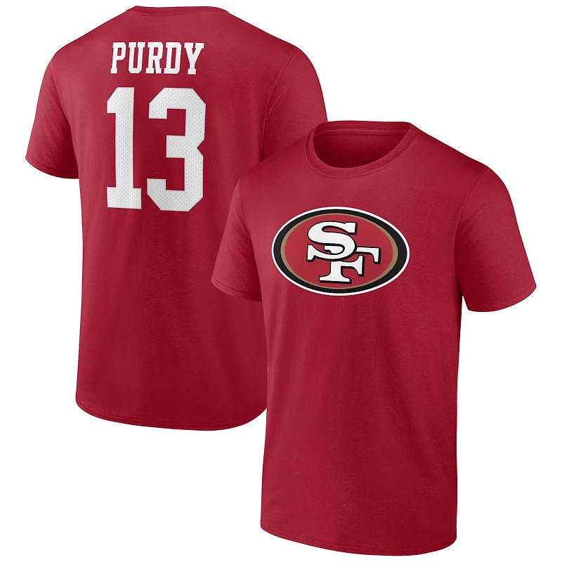 Men's Brock Purdy Scarlet San Francisco 49ers Player Icon T-Shirt