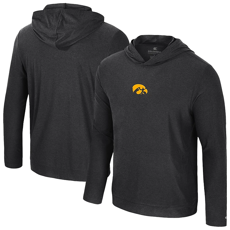 Men's Colosseum Black Iowa Hawkeyes Long Sleeve T-Shirt Hoodie