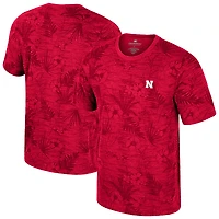 Men's Colosseum Red Nebraska Huskers Floral Printed T-Shirt