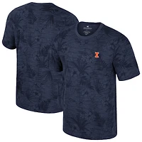 Men's Colosseum Navy Illinois Fighting Illini Floral Printed T-Shirt