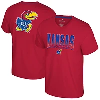 Men's Colosseum Red Kansas Jayhawks Dual Logo T-Shirt