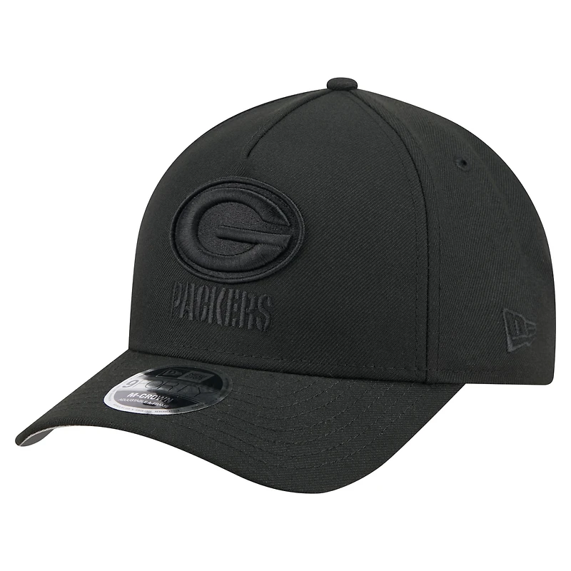 Men's New Era  Black Green Bay Packers Team Collection 9FORTY M-Crown A-Frame Adjustable Hat