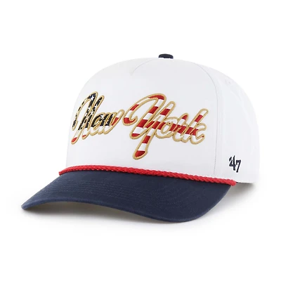 Men's '47 White New York Jets Patriotic Overhand Hitch Adjustable Hat