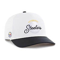 Men's '47 White/Black Pittsburgh Steelers Gimmie Golf Hitch Rope Adjustable Hat