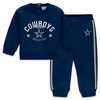Infant & Newborn WEAR by Erin Andrews Navy Dallas Cowboys Fleece Crewneck and Pants Set