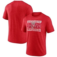 Men's Red Wisconsin Badgers Established Tri-Blend T-Shirt