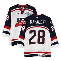 Brian Rafalski Team USA Game-Used #28 White Nike Jersey from the 2004 World Cup of Hockey