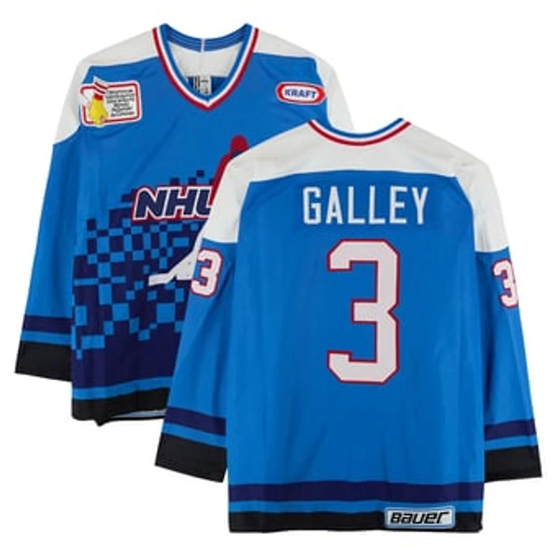 Garry Galley Team Quebec Game-Used #3 Blue Bauer Jersey from the 1994 NHL 4 on 4 Challenge