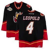 Jordan Leopold Calgary Flames Game-Used #4 Black KOHO Jersey from the 2003 NHL YoungStars Game