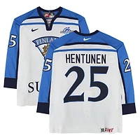 Jukka Hentunen Team Finland Game-Used #25 White Nike Jersey from the 2004 World Cup of Hockey