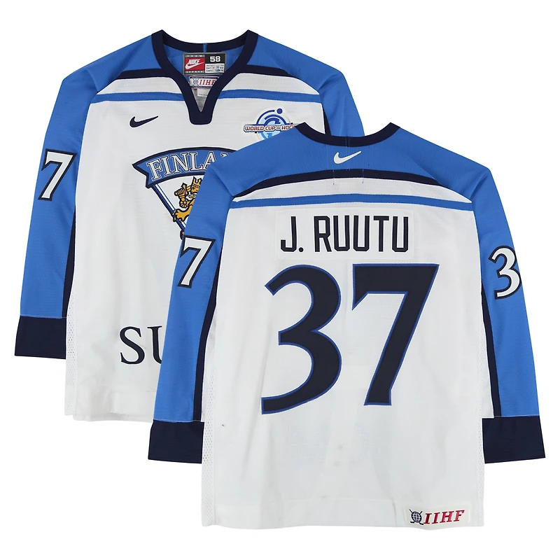 Jarkko Ruutu Team Finland Game-Used #37 White Nike Jersey from the 2004 World Cup of Hockey