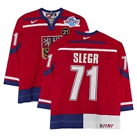 Jiří Šlégr Team Czech Republic Game-Used #71 Red Nike Jersey vs. Team Germany on September 3 during the 2004 World Cup of Hockey