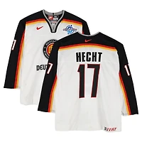 Jochen Hecht Team Germany Game-Used #17 White Nike Jersey vs. Team Czech Republic on September 3 during the 2004 World Cup of Hockey