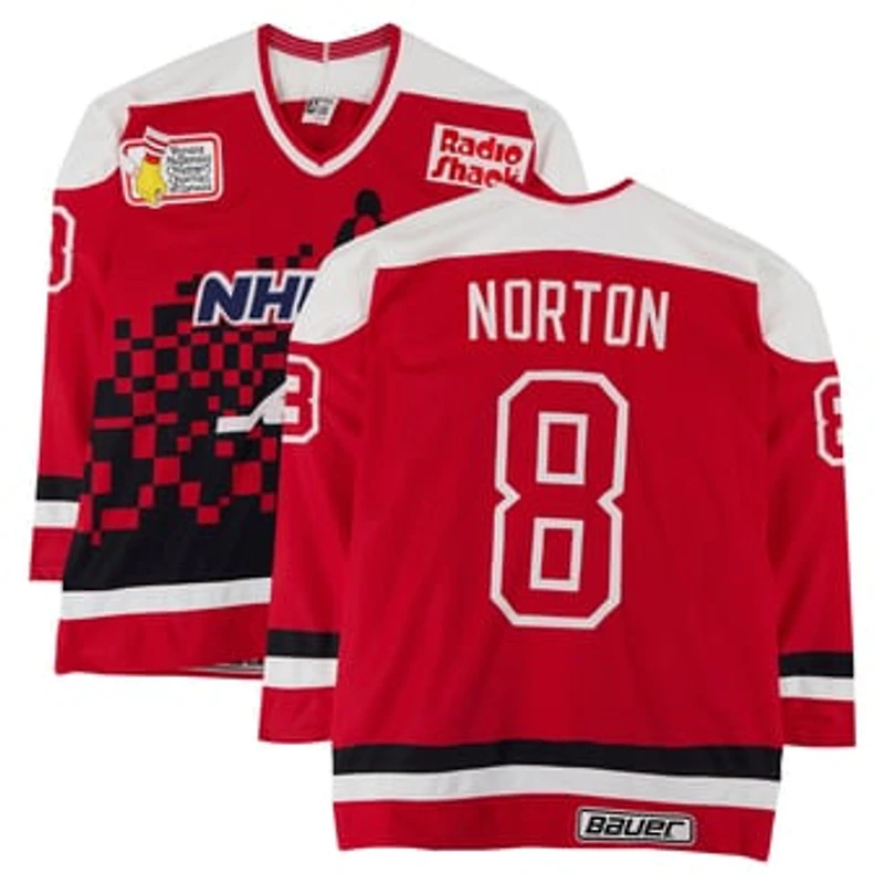 Jeff Norton Team USA Game-Used #8 Red Jersey from the 1994 NHL 4-on-4 Challenge