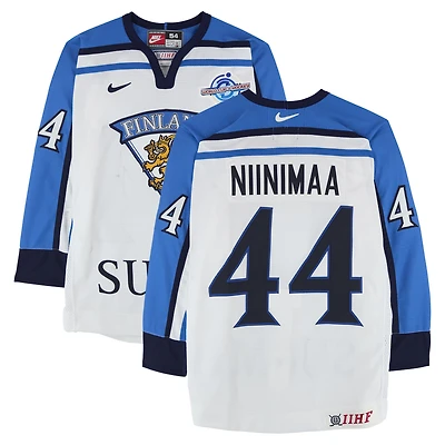 Janne Niinimaa Team Finland Game-Used #44 White Nike Jersey from the 2004 World Cup of Hockey