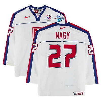 Ladislav Nagy Team Slovakia Game-Used #27 White Nike Jersey from the 2004 World Cup of Hockey
