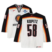 Lasse Kopitz Team Germany Game-Used #58 White Nike Jersey vs. Team Czech Republic on September 3 during the 2004 World Cup of Hockey