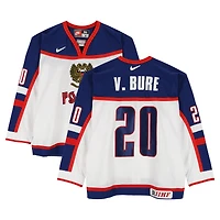 Valeri Bure Team Russia Game-Used #20 White Nike Jersey from the 2002 Olympic Games