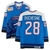 Steve Duchesne Team Quebec Game-Used #28 Blue Bauer Jersey from the 1994 NHL 4 on 4 Challenge