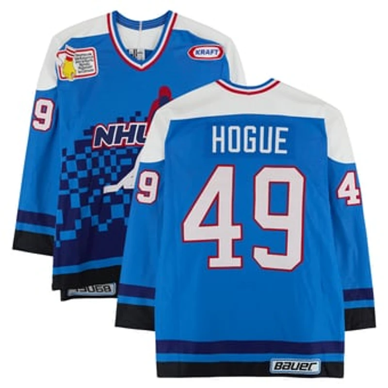 Benoît Hogue Team Quebec Game-Used #49 Blue Bauer Jersey from the 1994 NHL 4 on 4 Challenge