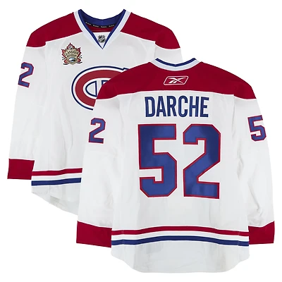 Mathieu Darche Montreal Canadiens Player-Issued #52 White Reebok Jersey vs. Calgary Flames on February 20, 2011 - NHL Heritage Classic