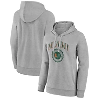 Women's Gray Miami Hurricanes State Arch Pullover Hoodie