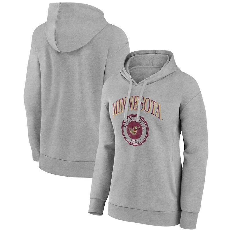 Women's Gray Minnesota Golden Gophers State Arch Pullover Hoodie