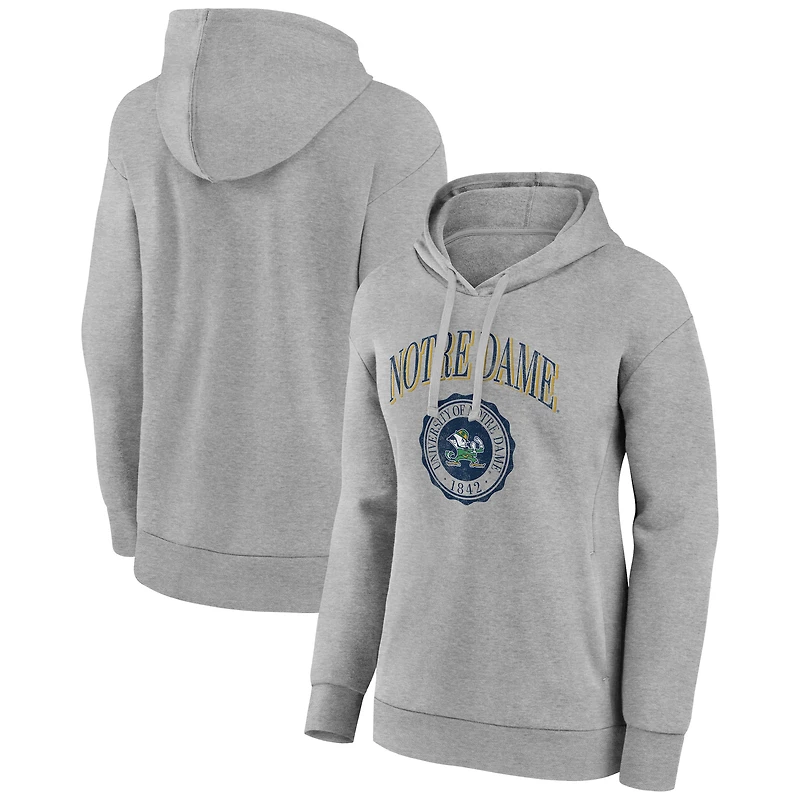 Women's Gray Notre Dame Fighting Irish State Arch Pullover Hoodie