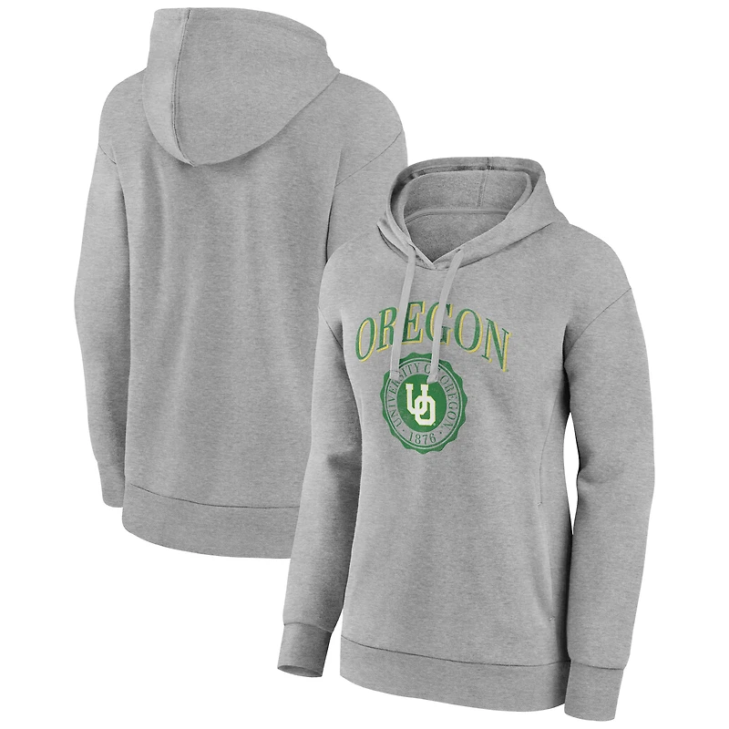 Women's Gray Oregon Ducks State Arch Pullover Hoodie