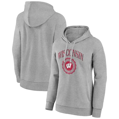 Women's Gray Wisconsin Badgers State Arch Pullover Hoodie
