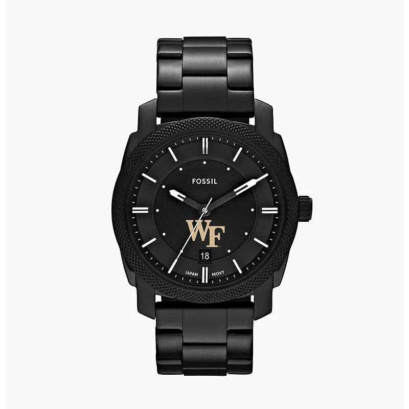 Men's Fossil Wake Forest Demon Deacons Machine Stainless Steel Watch