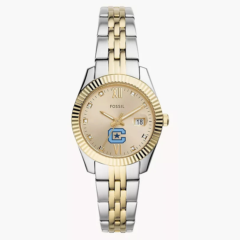Women's Fossil Citadel Bulldogs Scarlette Two-Tone Stainless Steel Watch