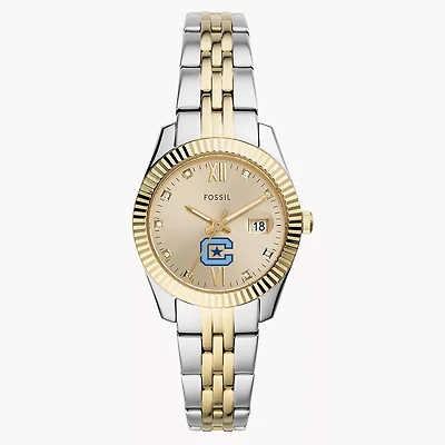 Women's Fossil Citadel Bulldogs Scarlette Two-Tone Stainless Steel Watch