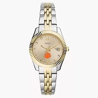 Women's Fossil Clemson Tigers Scarlette Two-Tone Stainless Steel Watch