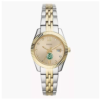 Women's Fossil Colorado State Rams Scarlette Two-Tone Stainless Steel Watch