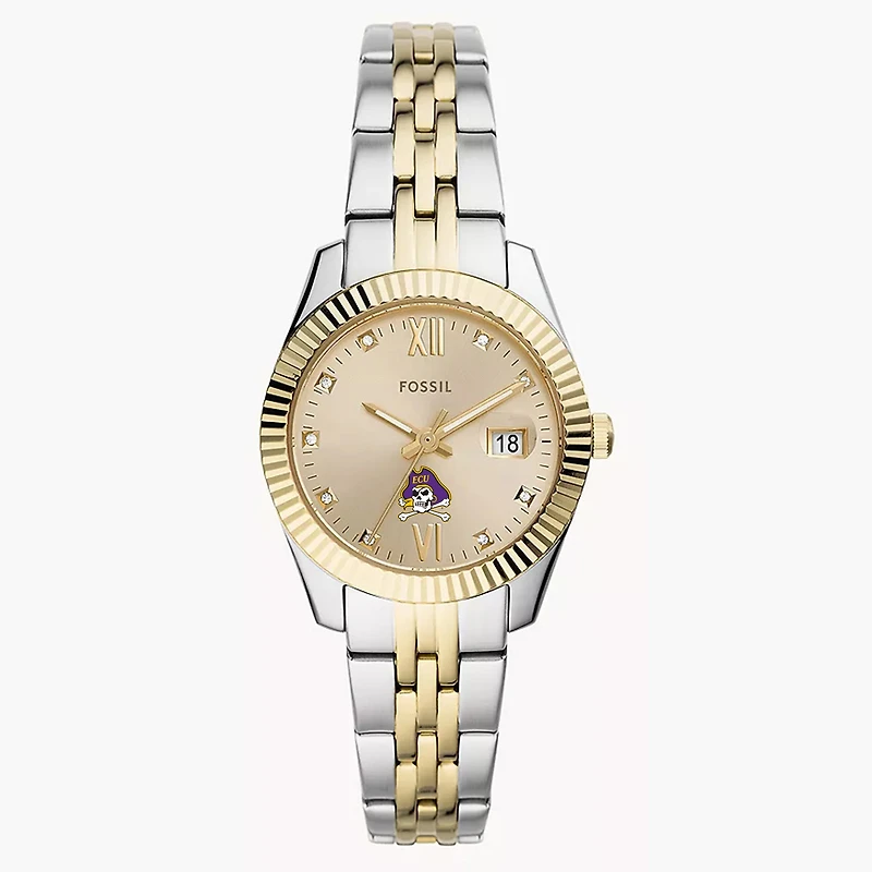 Women's Fossil ECU Pirates Scarlette Two-Tone Stainless Steel Watch