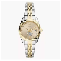 Women's Fossil Georgia Tech Yellow Jackets Scarlette Two-Tone Stainless Steel Watch
