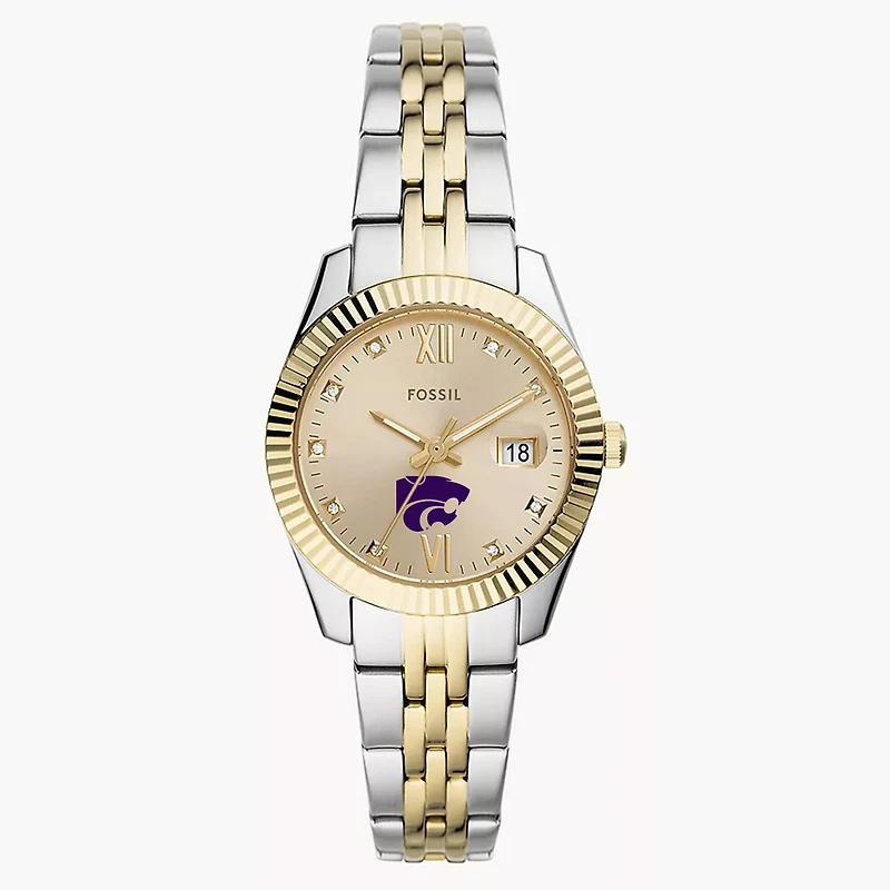 Women's Fossil Kansas State Wildcats Scarlette Two-Tone Stainless Steel Watch
