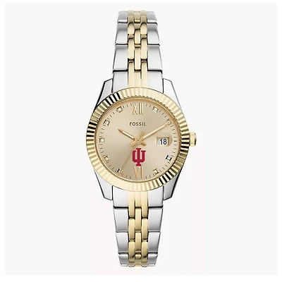 Women's Fossil Indiana Hoosiers Scarlette Two-Tone Stainless Steel Watch