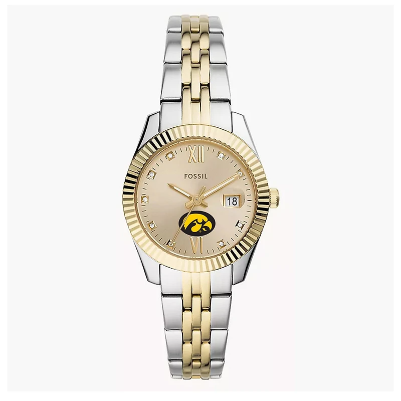Women's Fossil Iowa Hawkeyes Scarlette Two-Tone Stainless Steel Watch