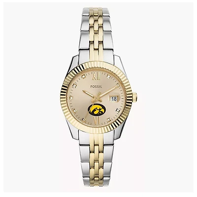 Women's Fossil Iowa Hawkeyes Scarlette Two-Tone Stainless Steel Watch