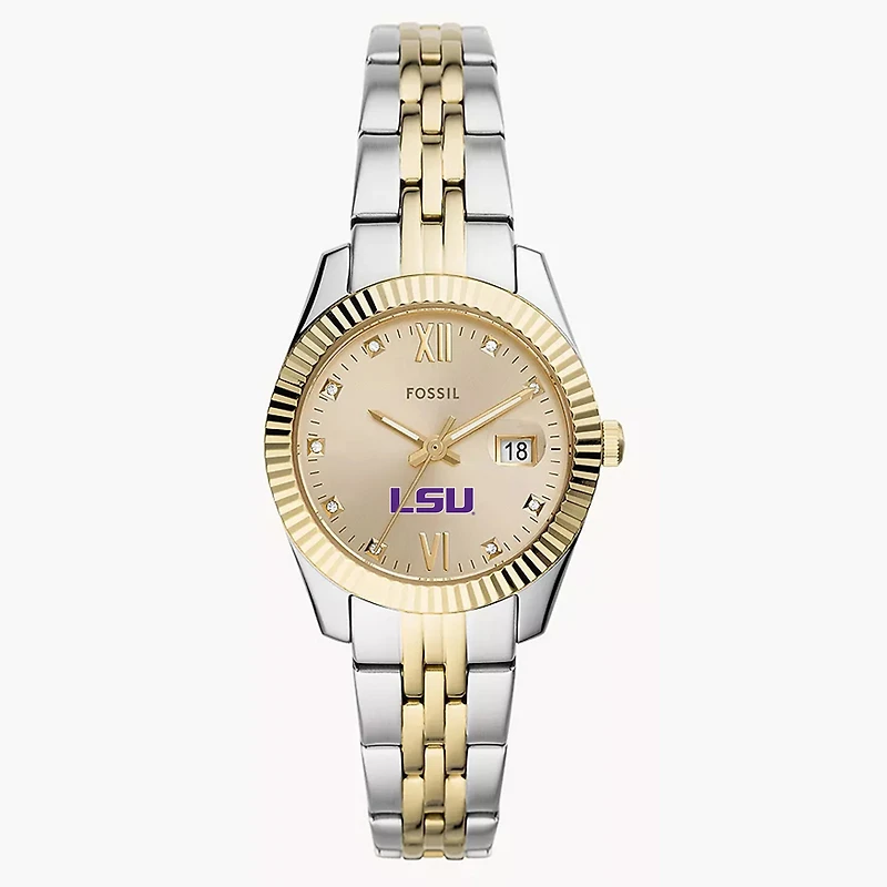 Women's Fossil LSU Tigers Scarlette Two-Tone Stainless Steel Watch