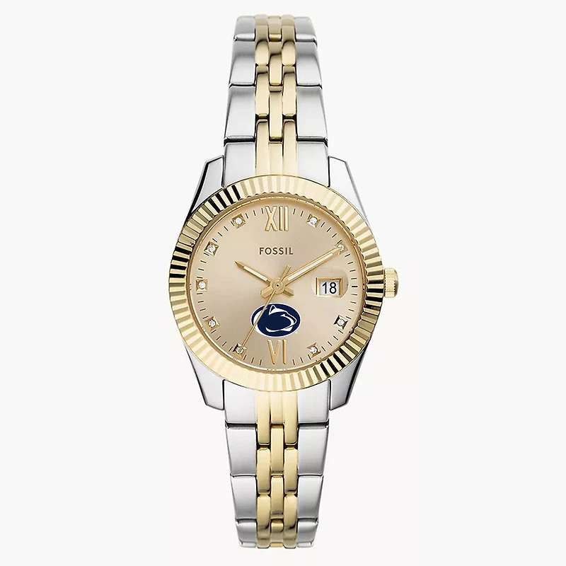 Women's Fossil Penn State Nittany Lions Scarlette Two-Tone Stainless Steel Watch