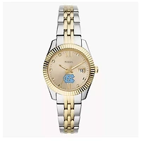 Women's Fossil North Carolina Tar Heels Scarlette Two-Tone Stainless Steel Watch
