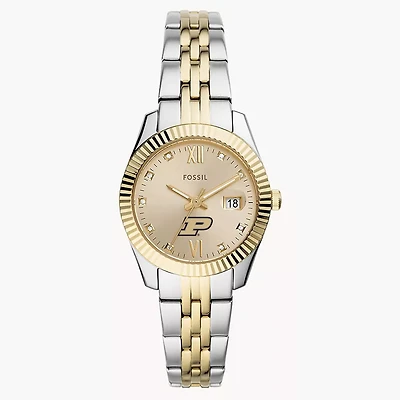 Women's Fossil Purdue Boilermakers Scarlette Two-Tone Stainless Steel Watch