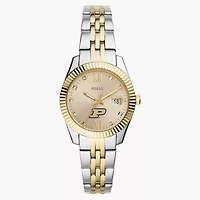Women's Fossil Purdue Boilermakers Scarlette Two-Tone Stainless Steel Watch