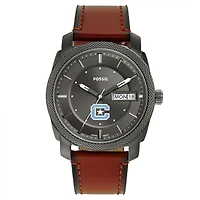 Men's Fossil Citadel Bulldogs Machine Three-Hand Date Brown Leather Watch