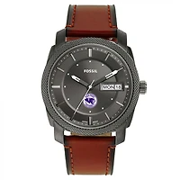 Men's Fossil High Point Panthers Machine Three-Hand Date Brown Leather Watch