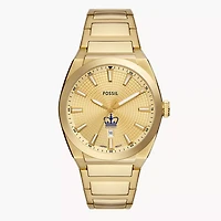 Men's Fossil  Gold Columbia University Everett Three-Hand Date Stainless Steel Watch