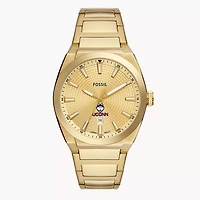 Men's Fossil  Gold UConn Huskies Everett Three-Hand Date Stainless Steel Watch
